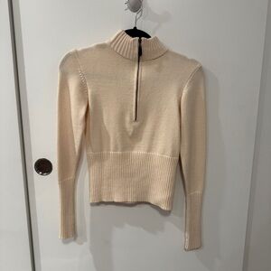 Frankies Bikinis Maverick Cloud Knit Half Zip Sweater Size M French Vanilla